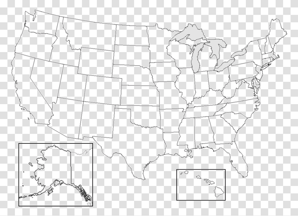 Blank Map Of The United States Labeled United States Map No Names, Diagram, Plot, Atlas, Soil Transparent Png