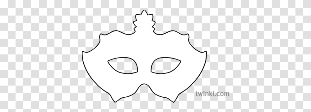 Blank Masquerade Mask Illustration Twinkl Line Drawing Of Huia Bird, Clothing, Apparel Transparent Png