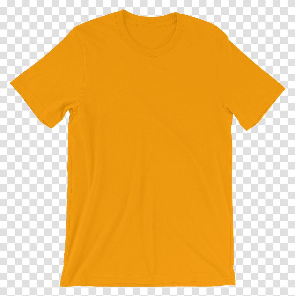 Blank Mockup Wrinkle Front Gold T Shirt, Apparel, T-Shirt, Sleeve Transparent Png