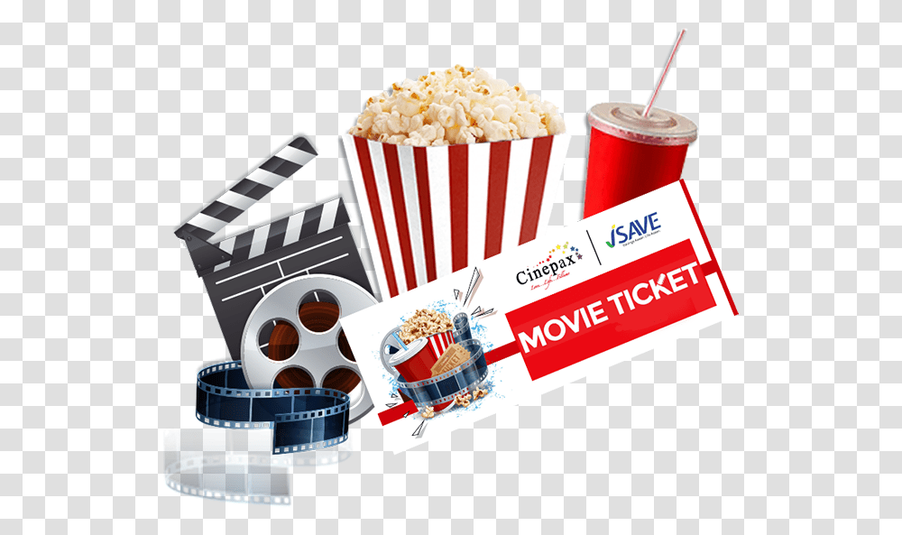 Blank Movie Ticket, Food, Snack, Popcorn, Label Transparent Png