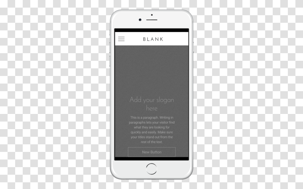 Blank Parallax Template Mobile View Iphone, Mobile Phone, Electronics, Cell Phone, Interior Design Transparent Png