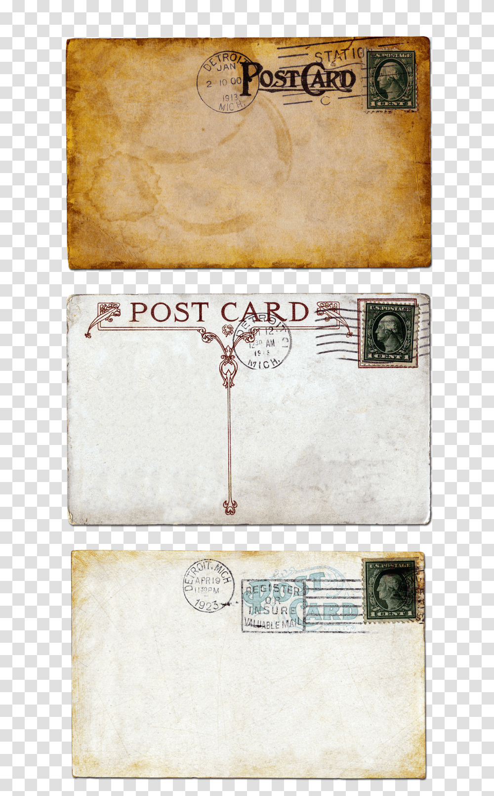 Blank Postcard Vintage Envelope Printable Miniature, Mail, Postage Stamp, Airmail Transparent Png