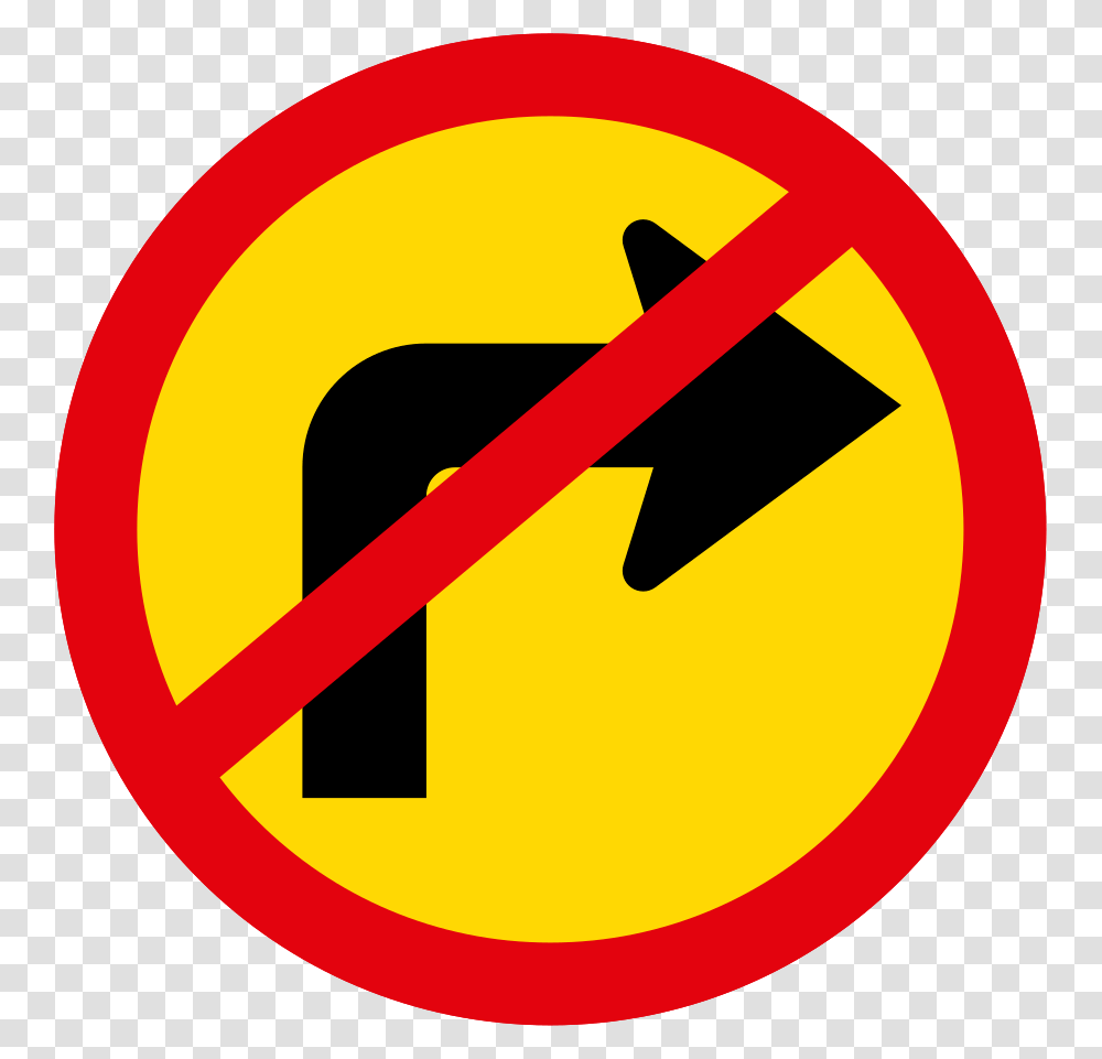 Blank Road Sign Right Turn Ahead Prohibited Sign Transparent Png