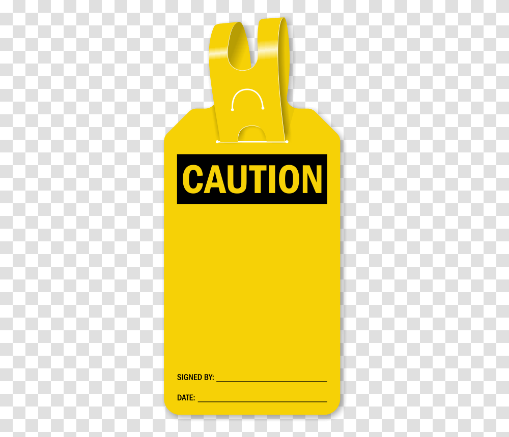 Blank Self Locking Osha Caution Tag With Tail High Quality Sku, Sign, Label Transparent Png