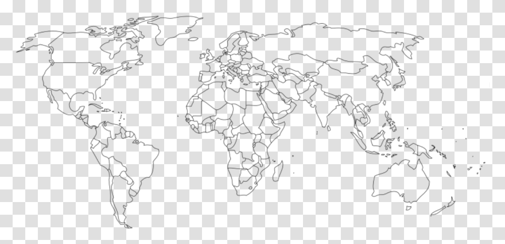 Blank World Country Map, Gray, World Of Warcraft Transparent Png