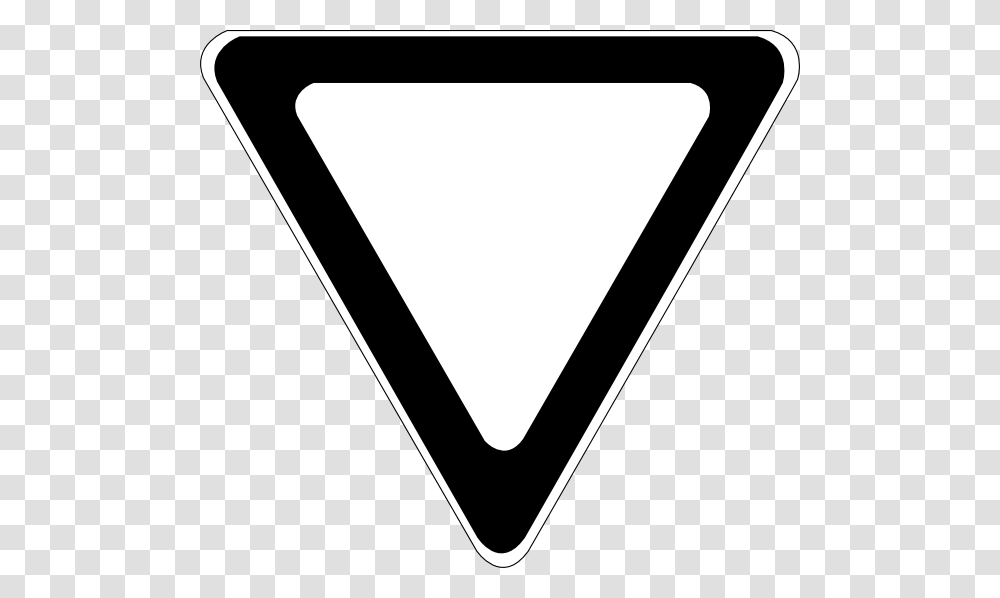 Blank Yield Sign Black And White, Triangle, Label, Sticker Transparent Png