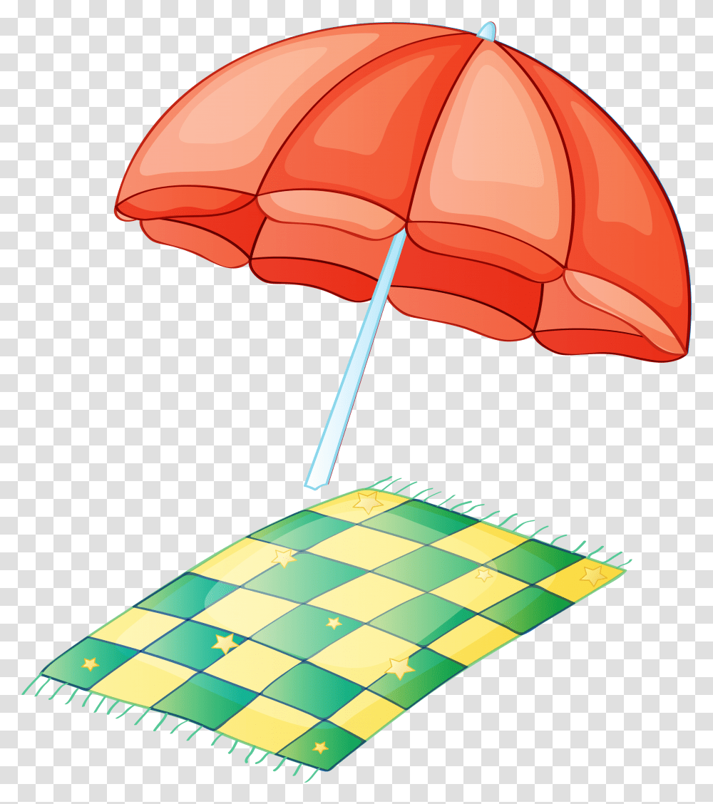 Blanket Clipart Beach Blanket And Umbrella, Patio Umbrella, Garden Umbrella, Canopy Transparent Png