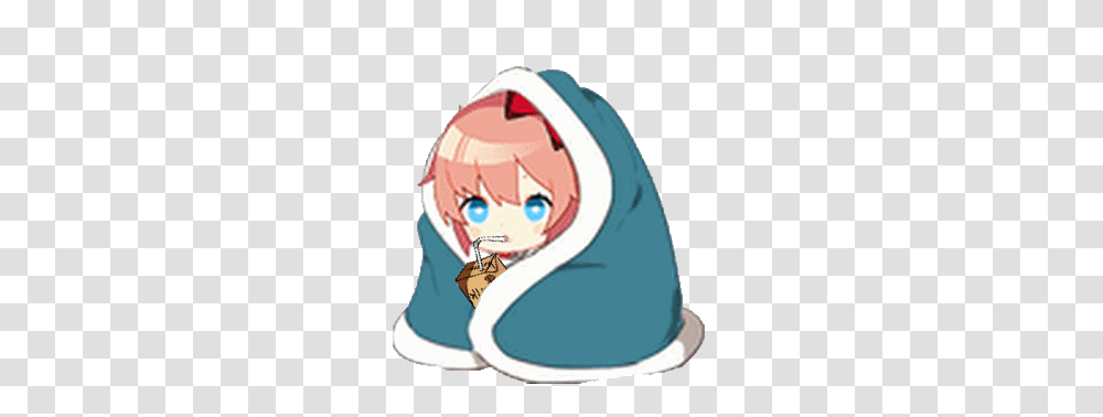 Blankie Sayori Finishing Her Breakfast, Helmet, Plant, Food Transparent Png