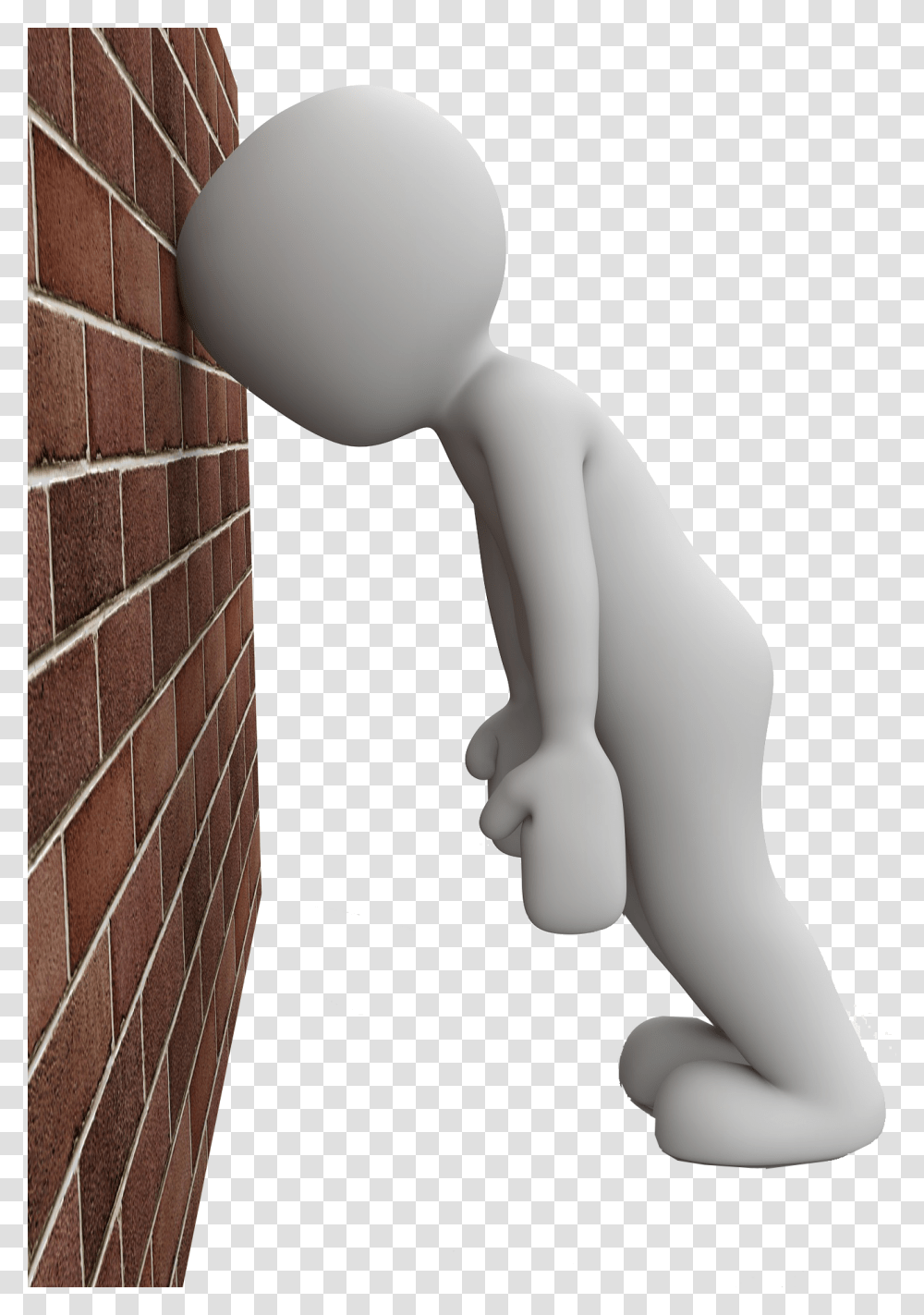 Blankman Banging Head Against Wall Beating Head Against Wall Clipart, Brick, Person, Human, Back Transparent Png