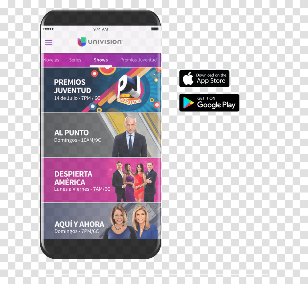 Blastoff Digital App Agency Univision App Novelas, Person, Tie, Mobile Phone Transparent Png