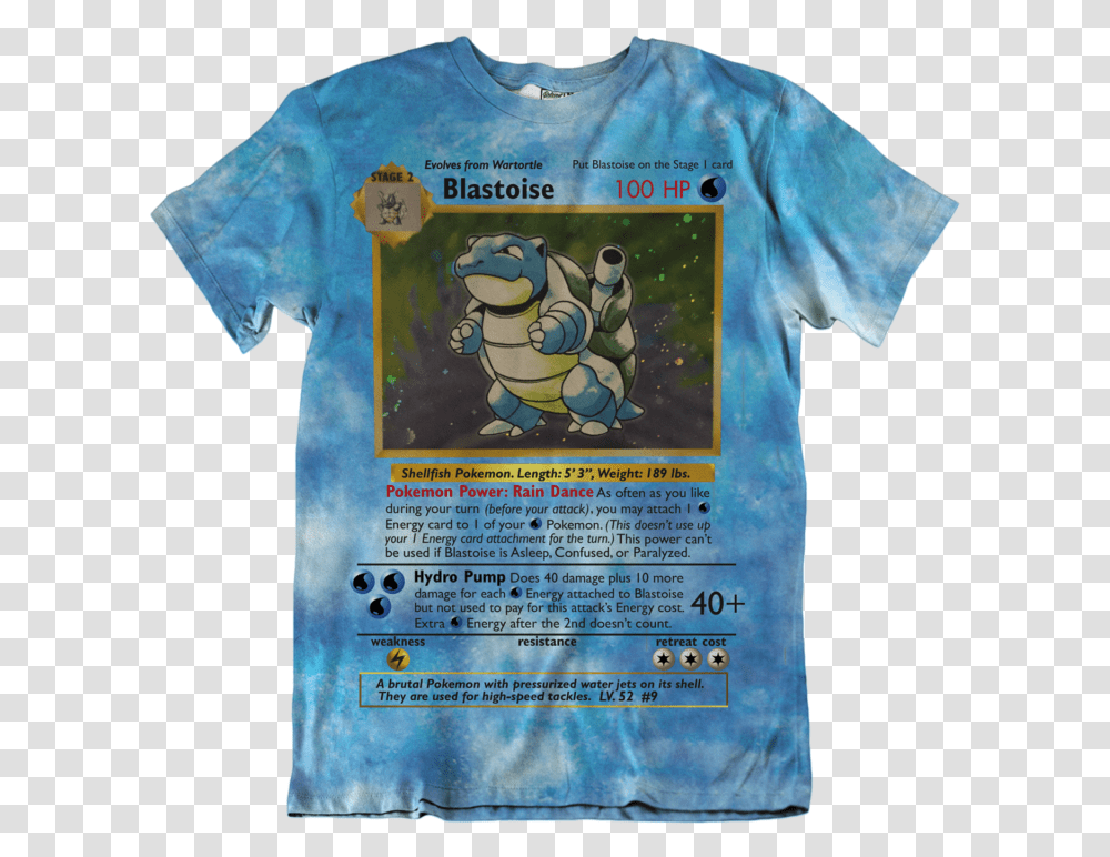 Blastoise Pokemon Card Unisex Tee, Clothing, Apparel, T-Shirt Transparent Png