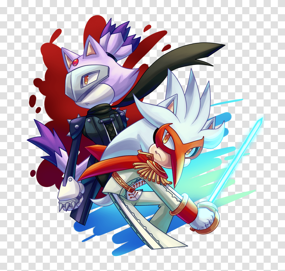 Blaze And Silver As Queen And Crow Persona Sonic The Hedgehog, Comics, Book, Manga Transparent Png