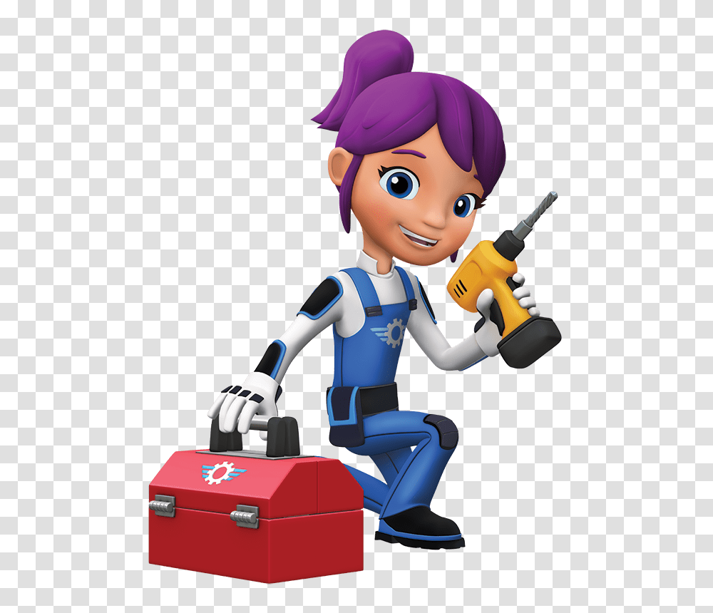 Blaze And The Monster Machines Gabby With Toolbox, Person, Toy, Outdoors, People Transparent Png