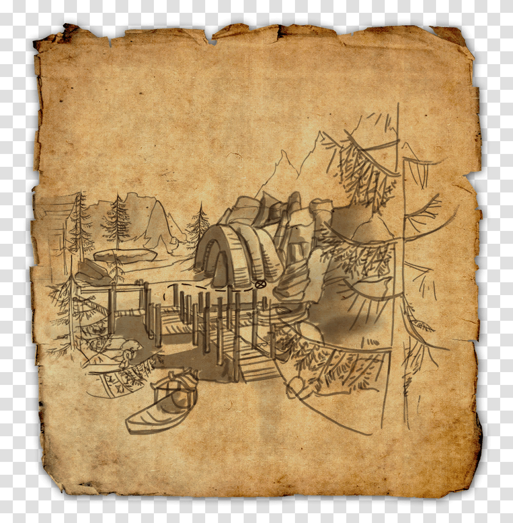 Bleakrock Ce Treasure Map Clockwork City Eso Treasure Map, Scroll, Drawing Transparent Png