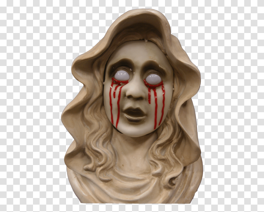 Bleeding Statue, Figurine, Wood, Head, Person Transparent Png