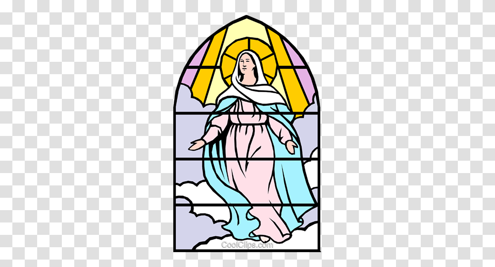 Blessed Assumption Royalty Free Vector Clip Art Illustration, Stained Glass, Painting, Book, Comics Transparent Png