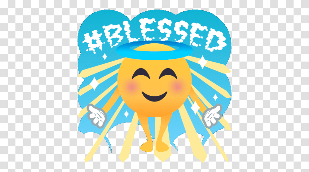 Blessed Smiley Guy Gif Blessed Smileyguy Joypixels Discover & Share Gifs Happy, Nature, Outdoors, Crowd, Graphics Transparent Png