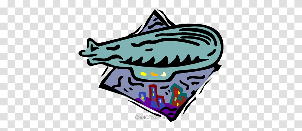 Blimp Flying Over City Royalty Free Vector Clip Art Illustration, Tuna, Sea Life, Fish, Animal Transparent Png
