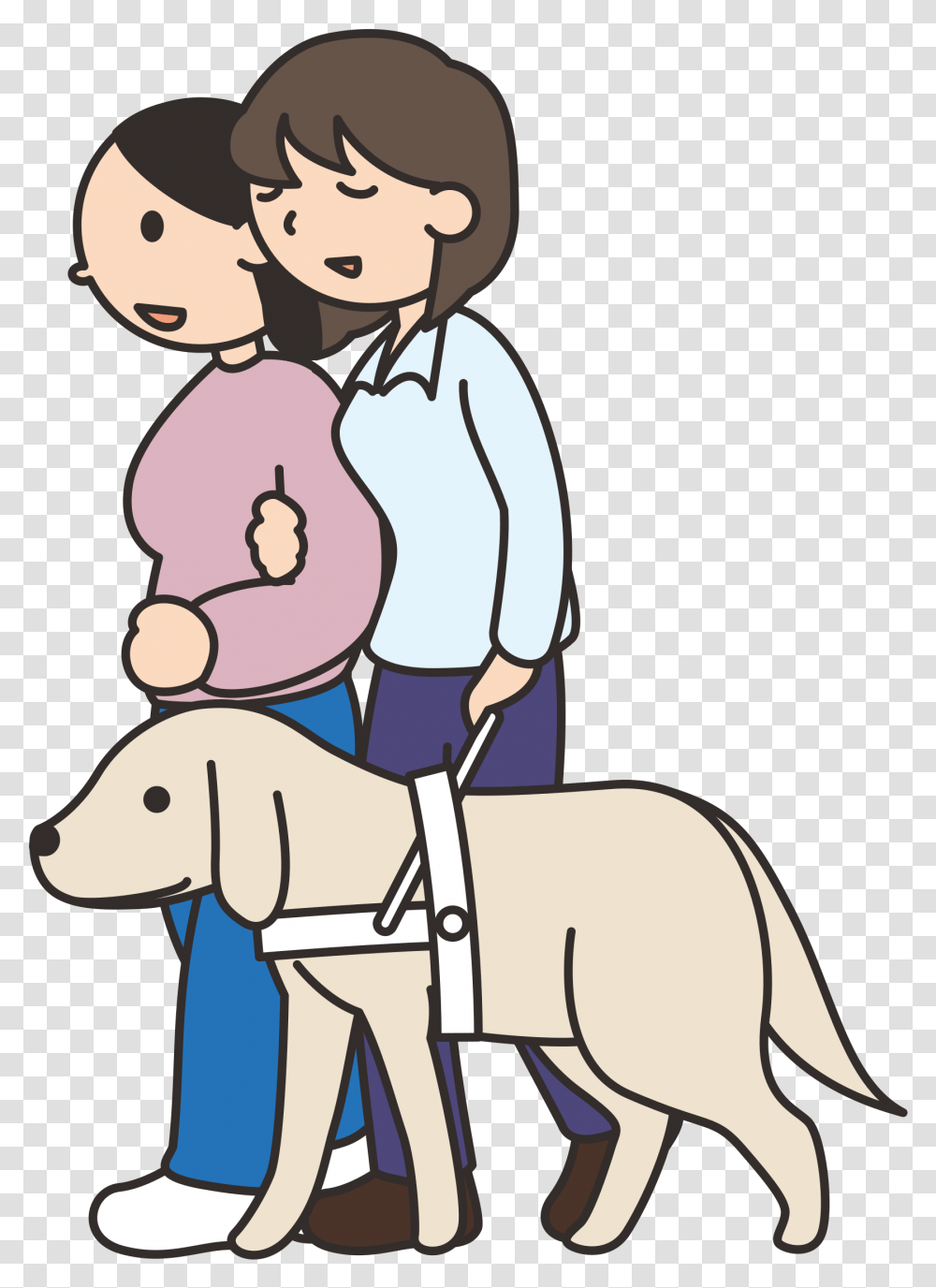 Blind Visually Impaired Woman With A Friend And Guide Clipart Blind, Doctor, Book, Comics, Veterinarian Transparent Png