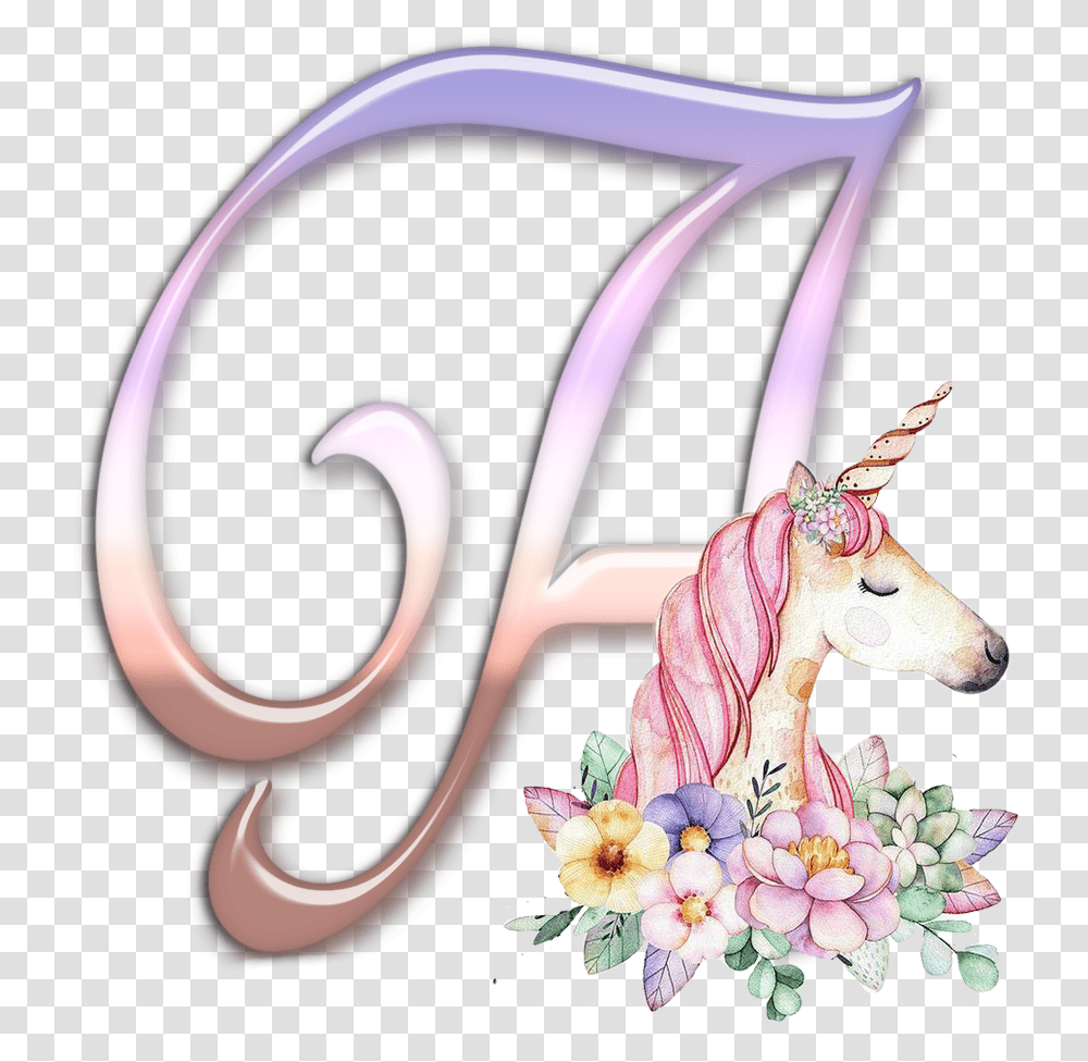 Blindada Por Deus Alfabeto Decorativo Unicrnio Happy Birthday Unicorn, Plant, Graphics, Art, Flower Transparent Png