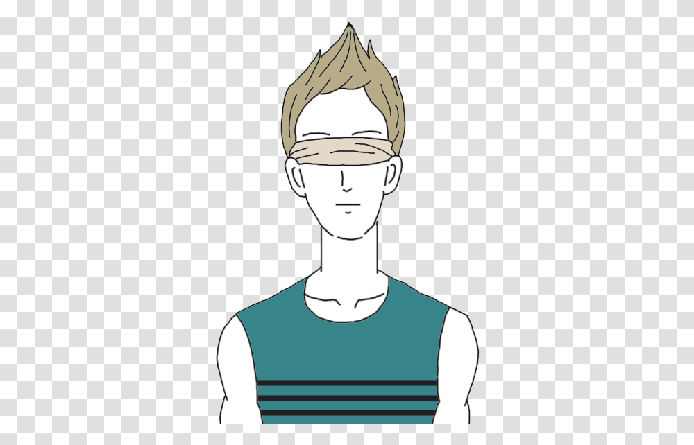 Blindfold Cartoon, Person, Hat, Drawing Transparent Png