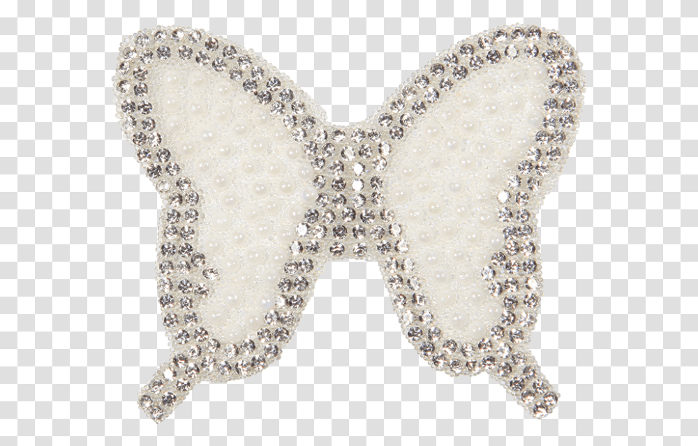 Bling Rhinestone And Pearl White Butterfly Applique Butterfly, Cuff, Necklace, Jewelry, Accessories Transparent Png