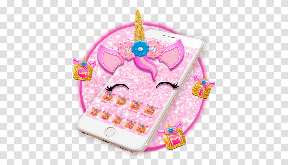 Bling Unicorn Themes Hd Wallpapers 3d Icons Apps En Google Girly, Text, Birthday Cake, Dessert, Food Transparent Png