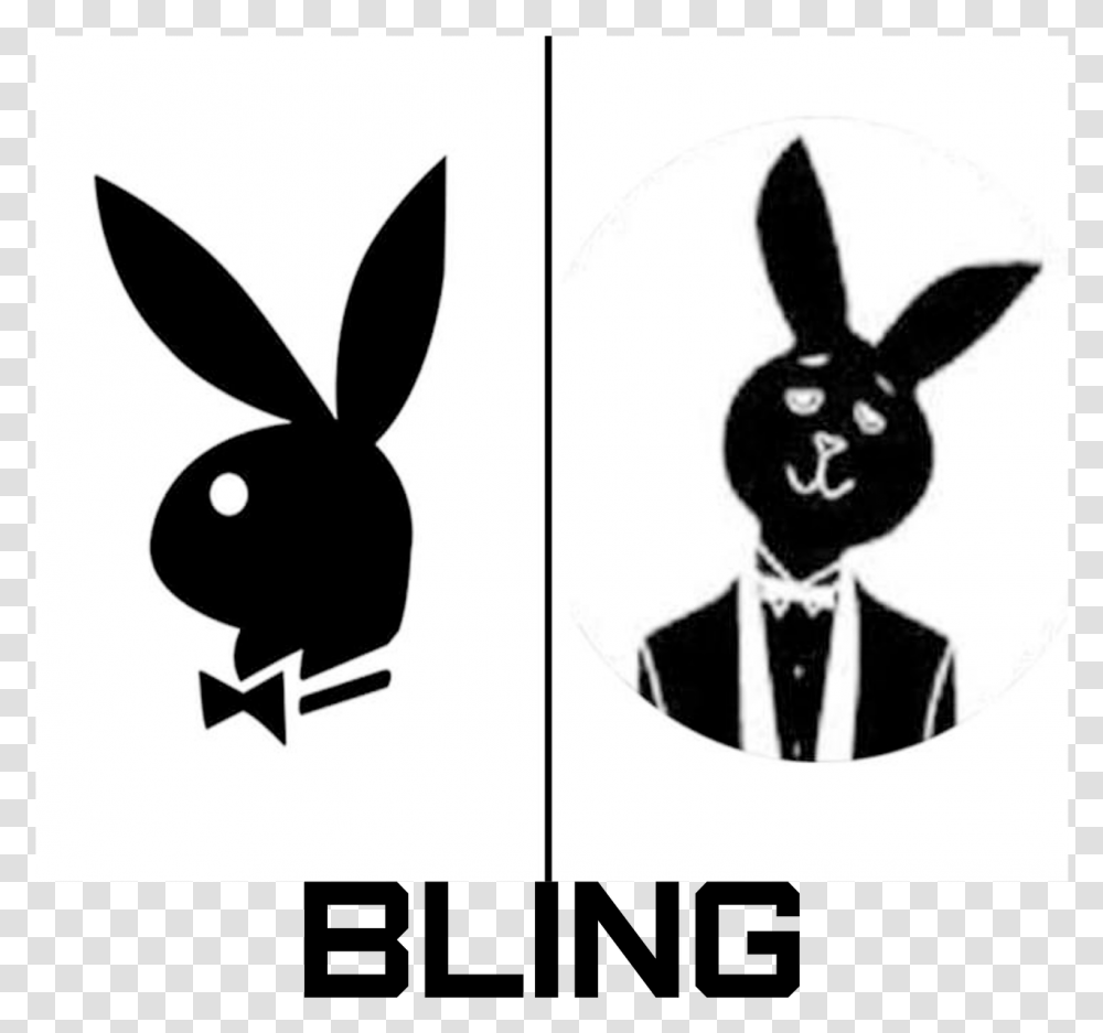 Blinglogo Inverted Playboy Logo White Background, Stencil Transparent Png