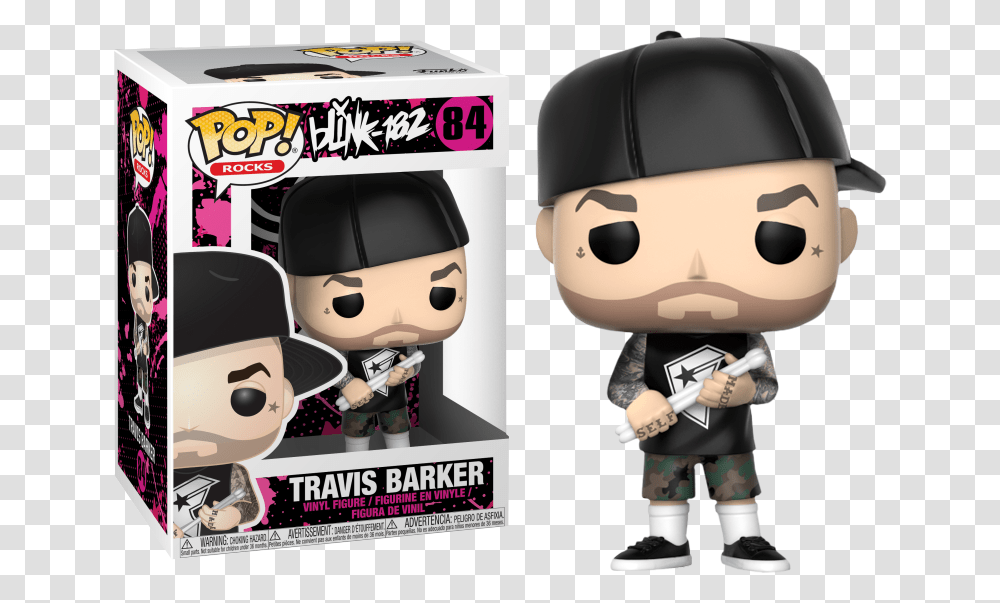 Blink 182 Travis Barker Funko Pop Vinyl Figure Travis Barker Funko Pop, Person, Helmet, Outdoors Transparent Png