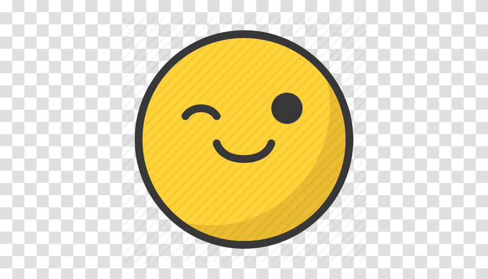 Blink Emoji Emoticon Happy Smile Icon, Pac Man, Food, Cutlery Transparent Png