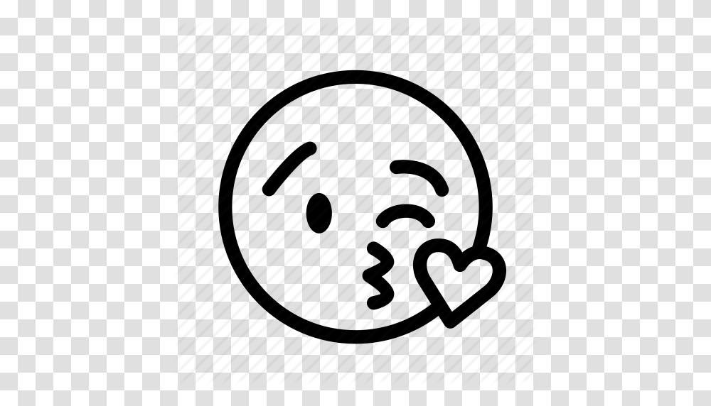 Blink Emoji Emoticon Heart Kiss Love Wink Icon, Sphere, Piano, Leisure Activities Transparent Png