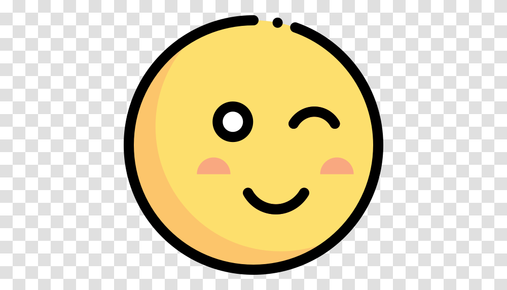 Blink Smiley Icon With And Vector Format For Free Unlimited, Face, Pac Man, Food Transparent Png