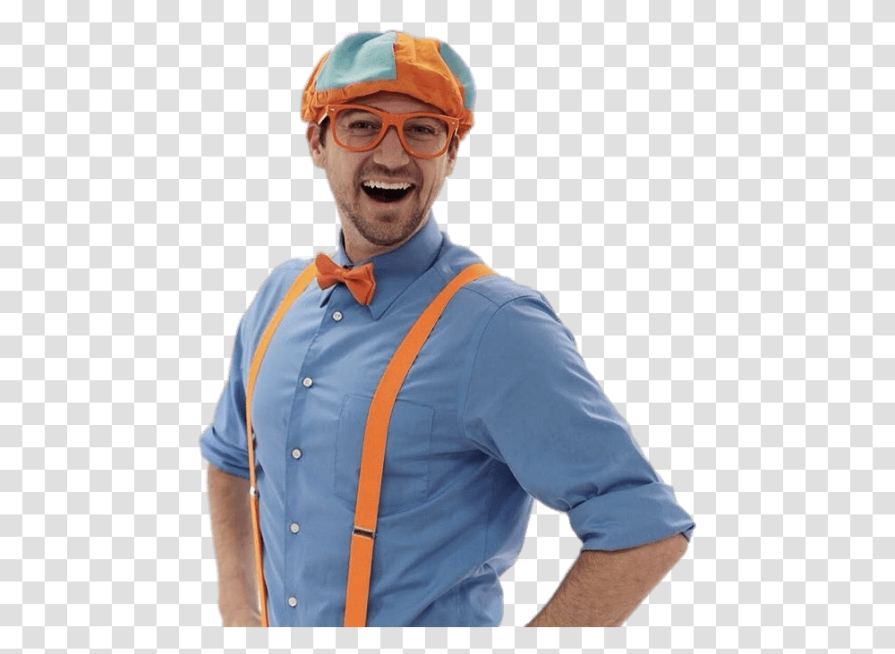 Blippi Laughing Blippi Hat, Person, Human, Suspenders Transparent Png