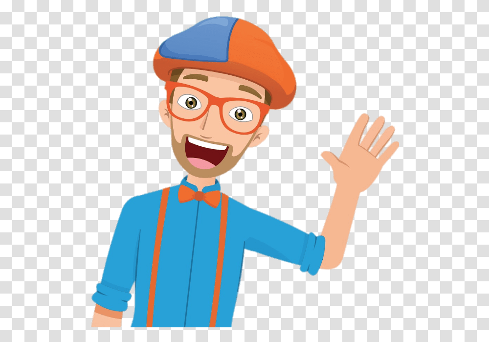 Blippi Waving, Person, Human, Performer, Hand Transparent Png