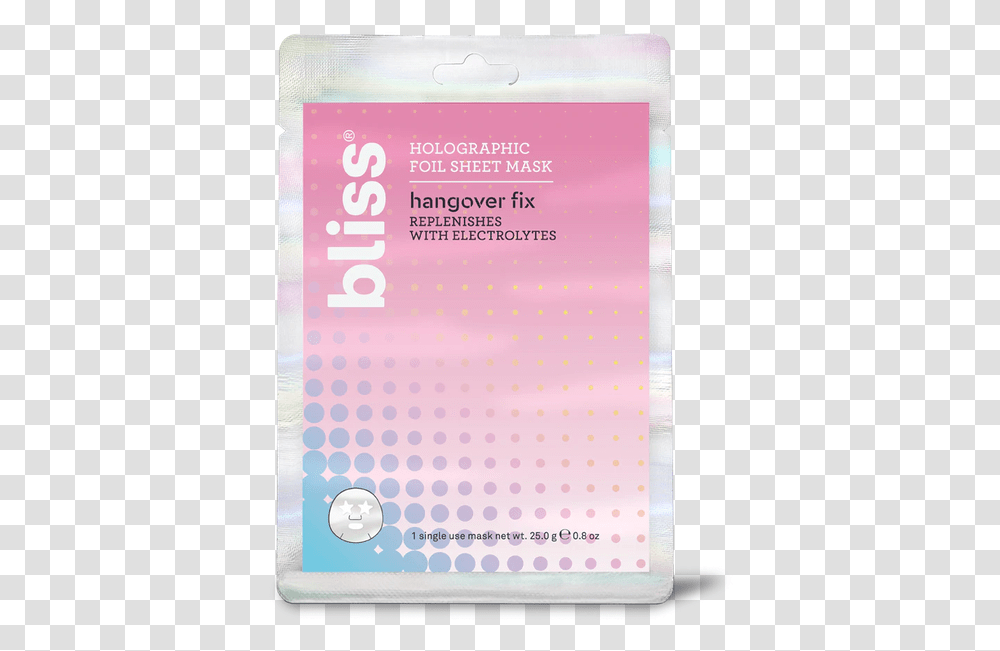 Bliss Hangover Fix Holographic Foil Sheet Mask, Poster, Advertisement, Flyer Transparent Png
