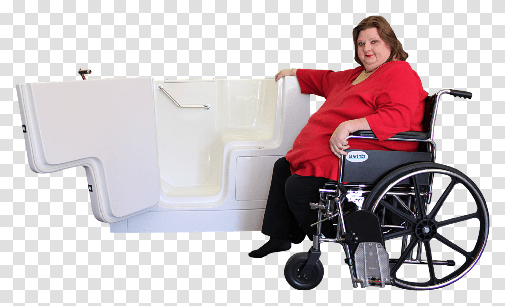 Bliss Walk In Bathtub Model B3252hc With Bather Wheelchair, Furniture, Person, Human, Machine Transparent Png