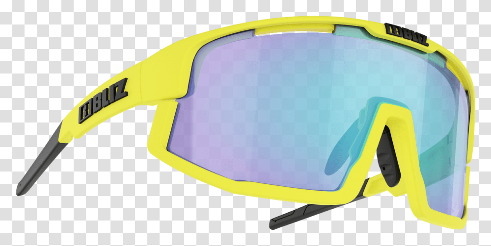 Bliz Vision Yellow Frame Smoke With Blue Multi Lens Bliz Vision Yellow, Sunglasses, Accessories, Accessory, Goggles Transparent Png
