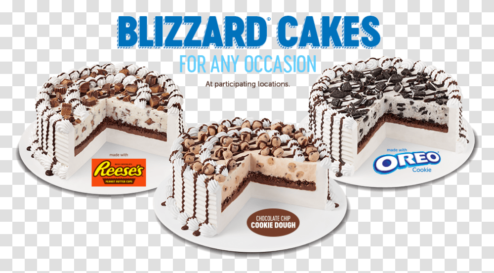 Blizzard Cakes For Any Occasion Oreo, Dessert, Food, Cream, Icing Transparent Png
