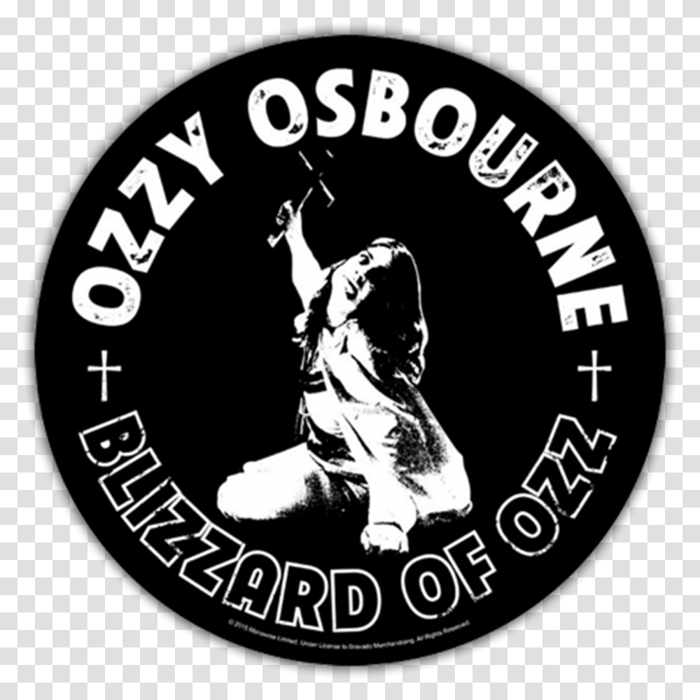 Blizzard Of Ozz Round Patch By Ozzy Osbourne Emblem, Logo, Symbol, Label, Text Transparent Png