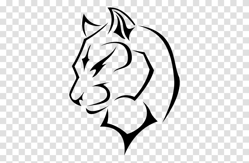 Blk Line Art Panther Clip Art, Stencil Transparent Png