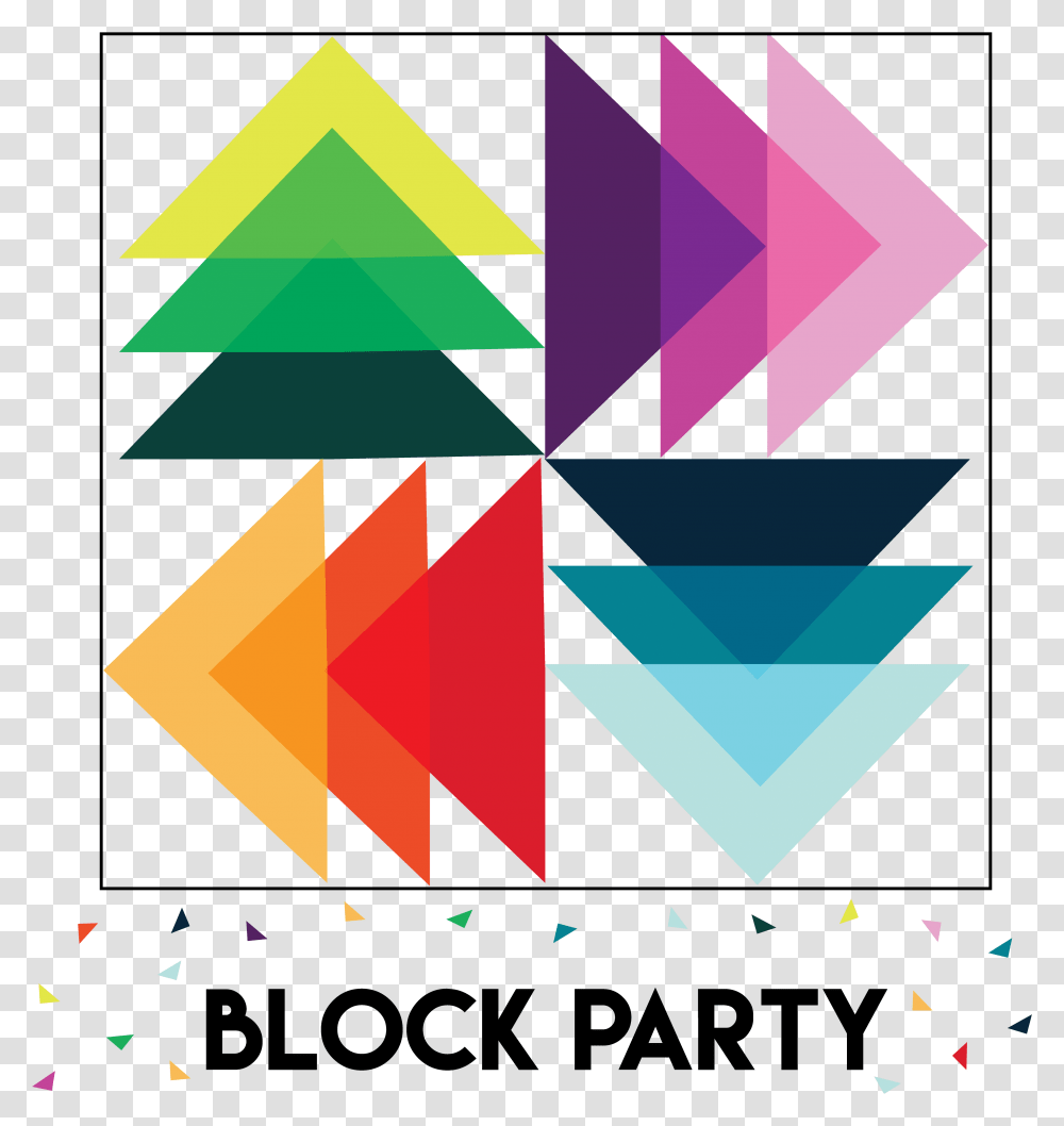 Block Party Quilt Block Party, Triangle, Paper Transparent Png
