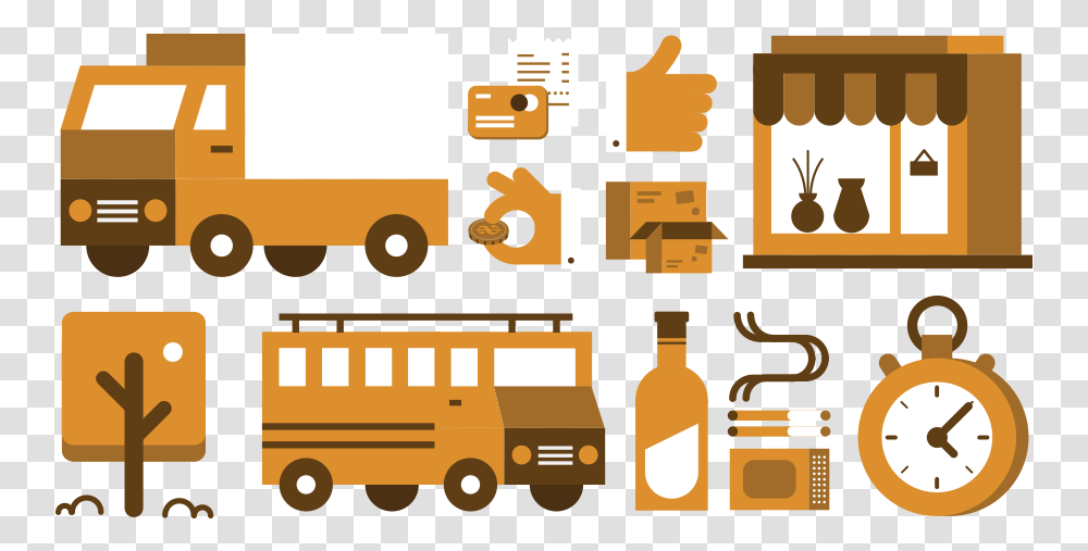 Blockies Stylish Retro Minimalistic Illustrations, Bus, Vehicle, Transportation, School Bus Transparent Png