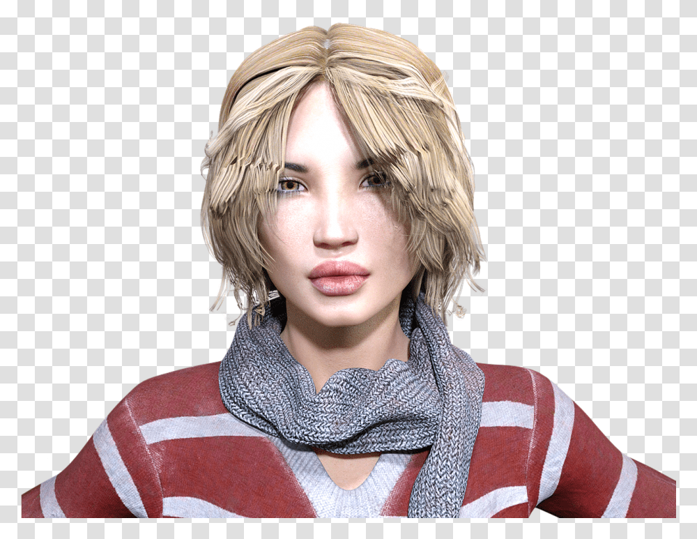 Blond, Person, Scarf, Face Transparent Png