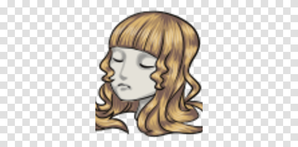 Blond Curly Long Hair Illustration, Head, Person, Art, Drawing Transparent Png