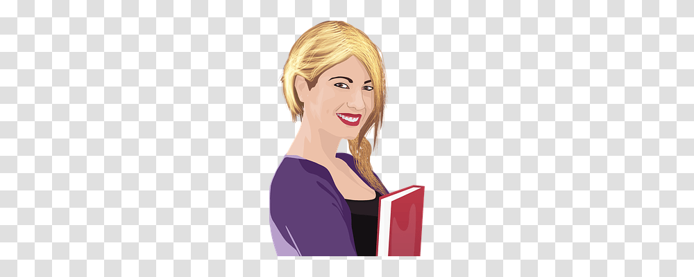 Blonde Person, Label, Book Transparent Png