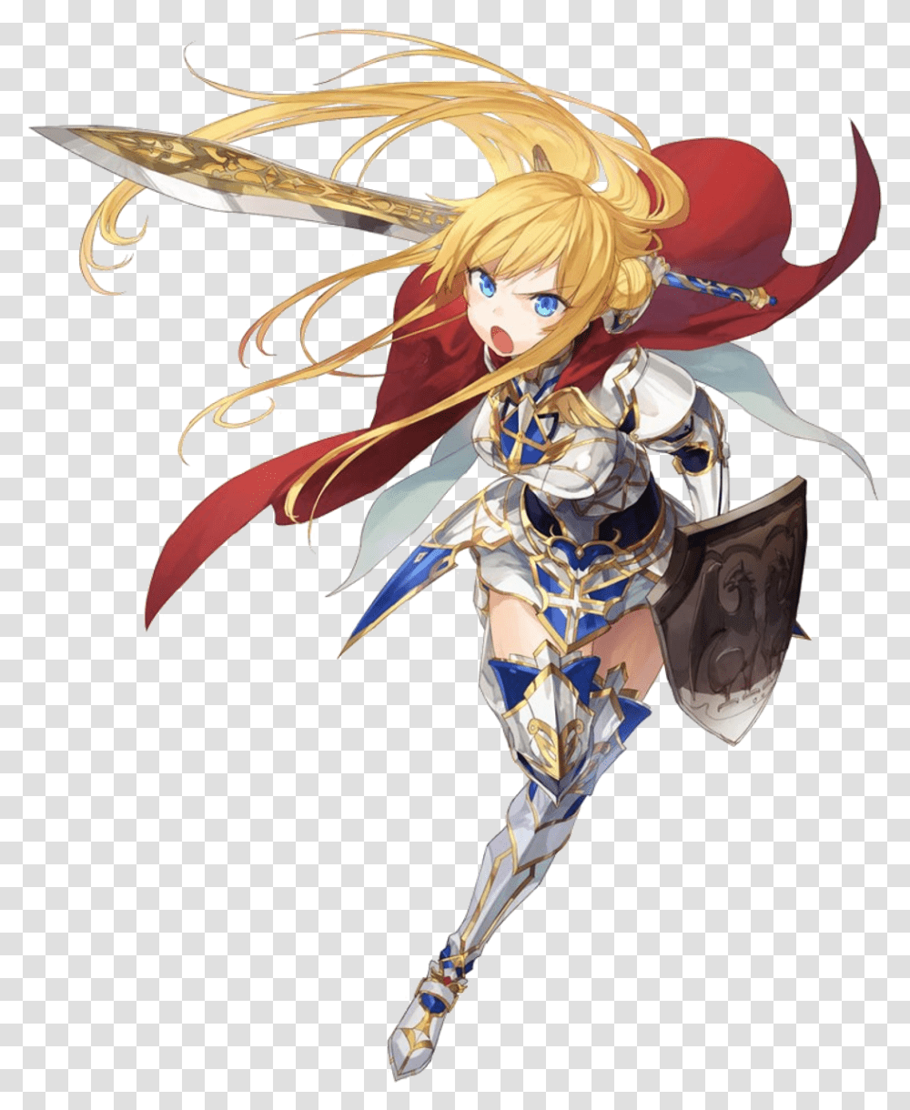 Blonde Anime Girl Knight Download Anime Knight Girl, Comics, Book, Manga, Person Transparent Png