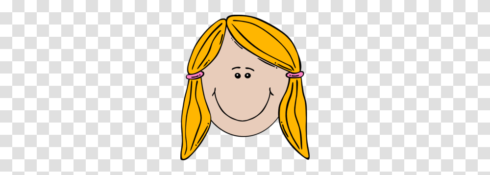 Blonde Girl Face Cartoon With Pigtails Clip Art, Drawing, Doodle, Label Transparent Png