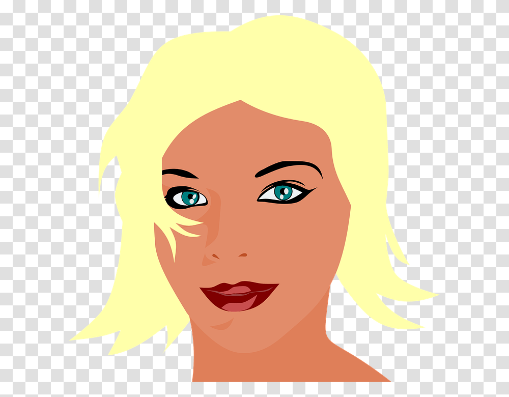 Blonde Girl Head, Face, Person, Smile Transparent Png