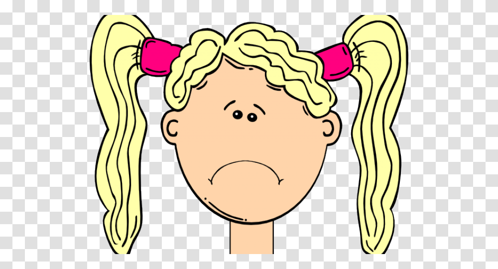 Blonde Girl Laughing Clipart Kid Sad Face Clipart, Apparel, Headband, Hat Transparent Png
