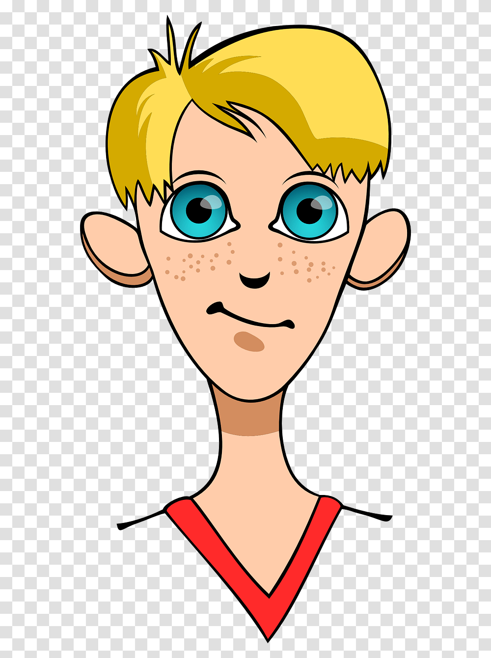 Blonde Hair And Blue Eyes Cartoon, Face, Person, Human, Head Transparent Png